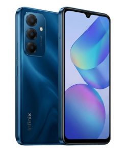 Infinix HOT 70 in Dive Blue, front and back
