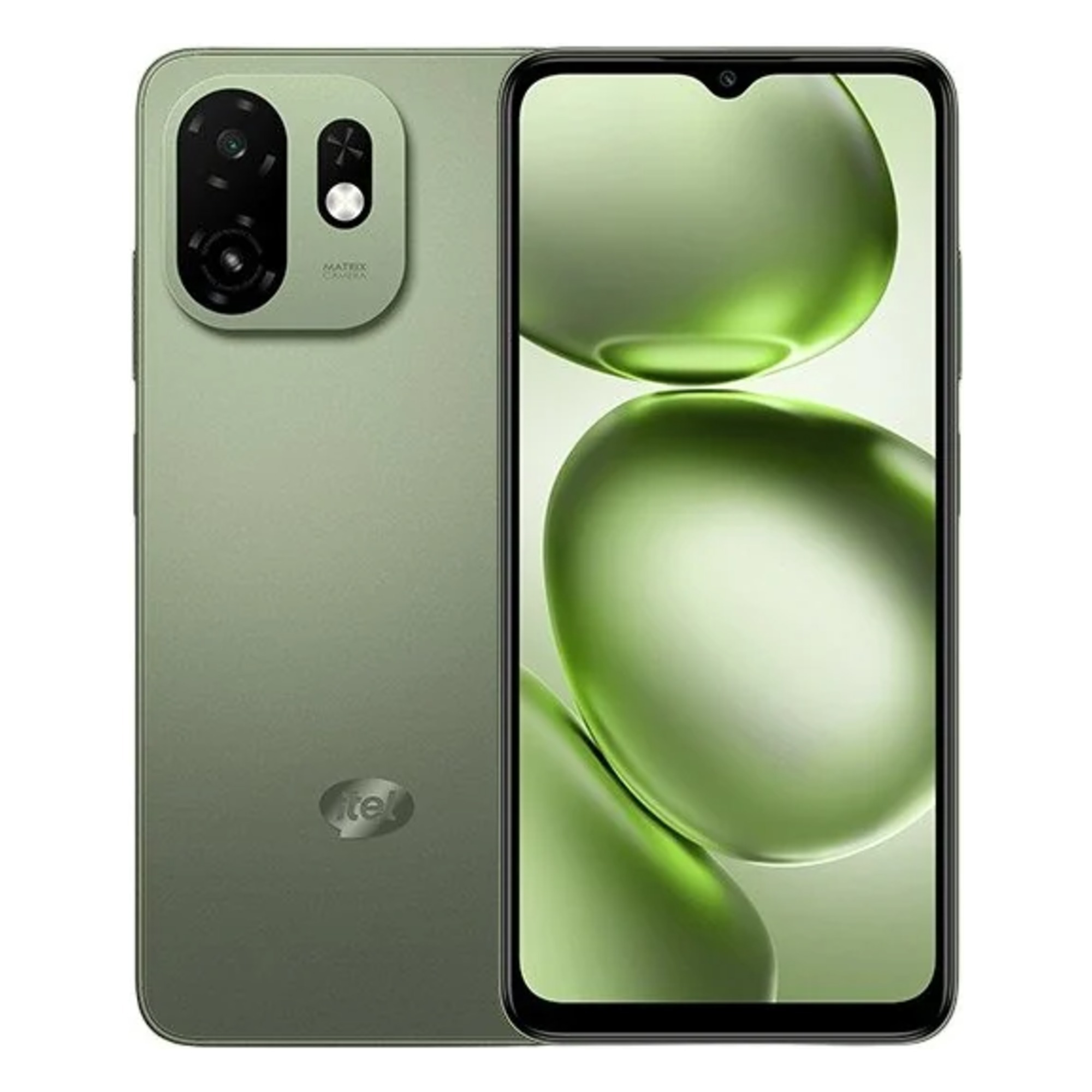 itel A100C Green – front and back