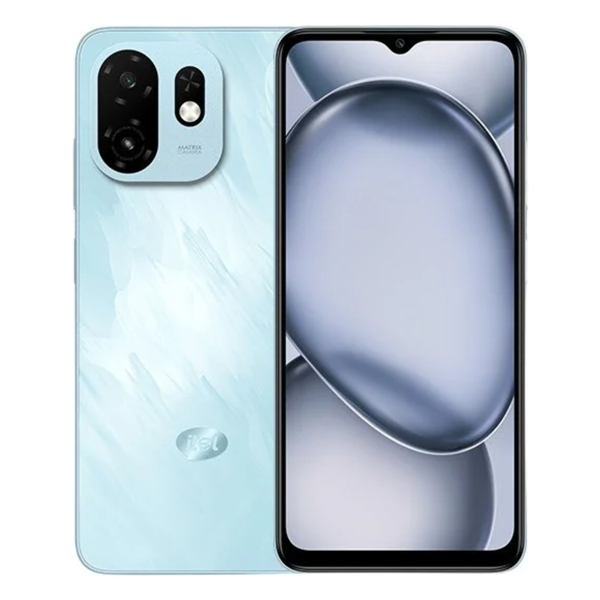 itel A100C Light Blue – front and back