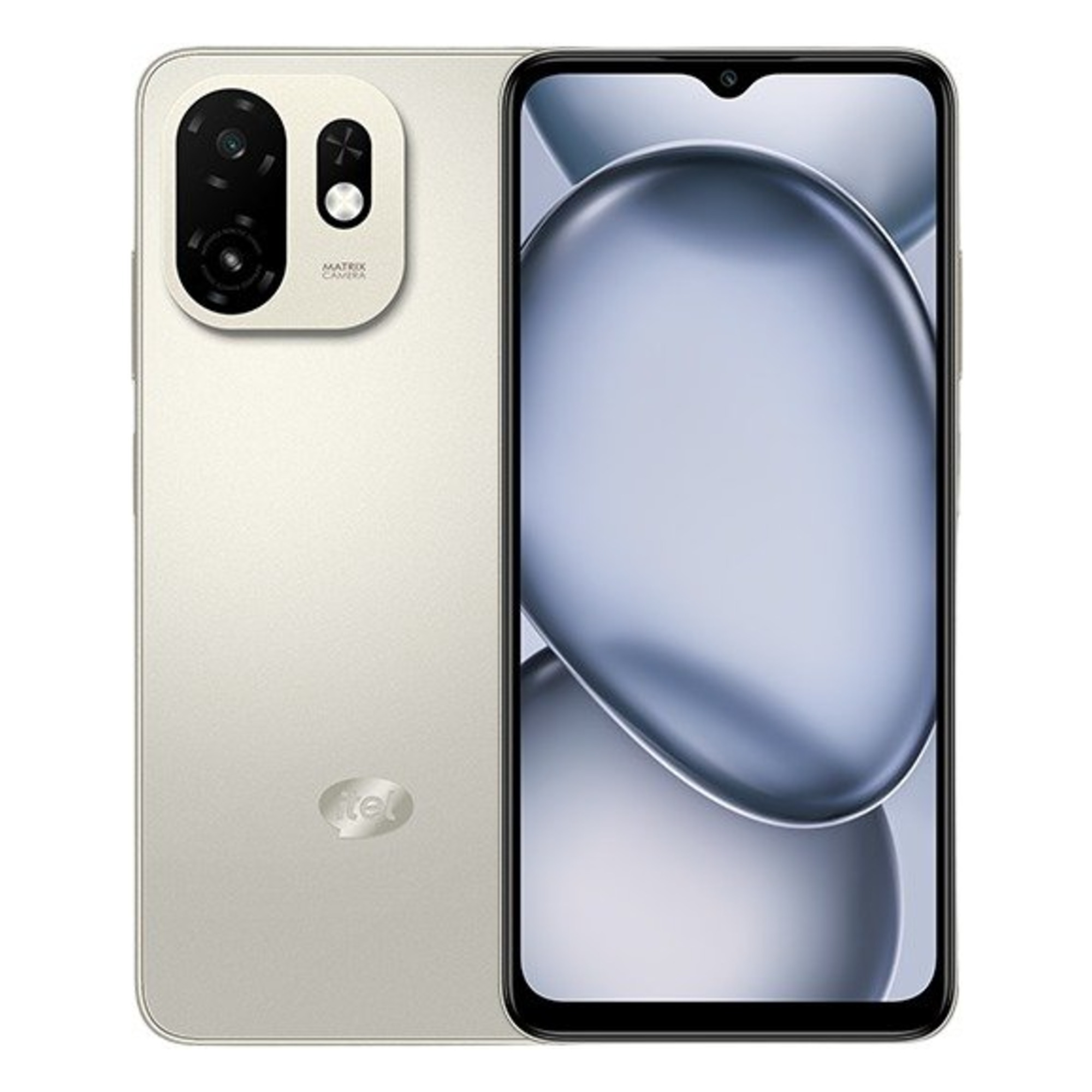 itel A100C Silver – front and back
