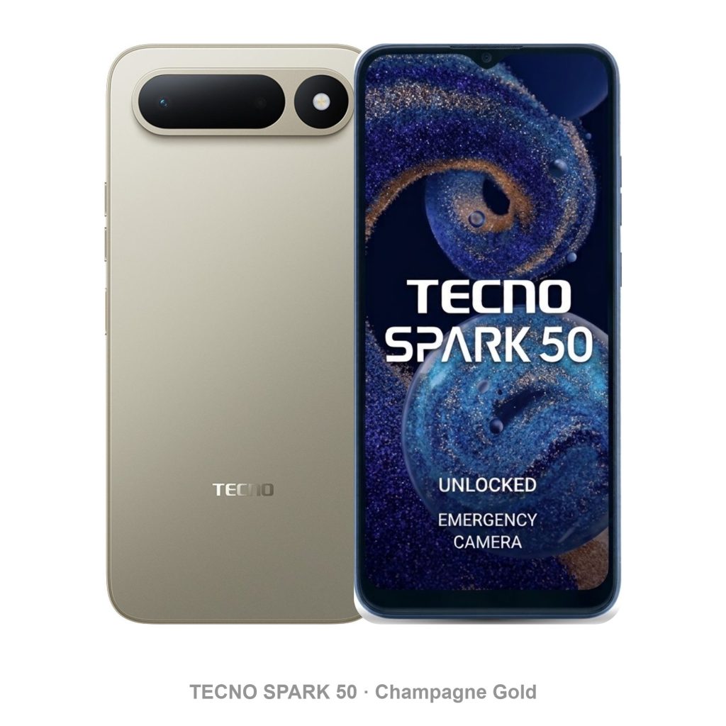 Tecno Spark 50 in Champagne Gold